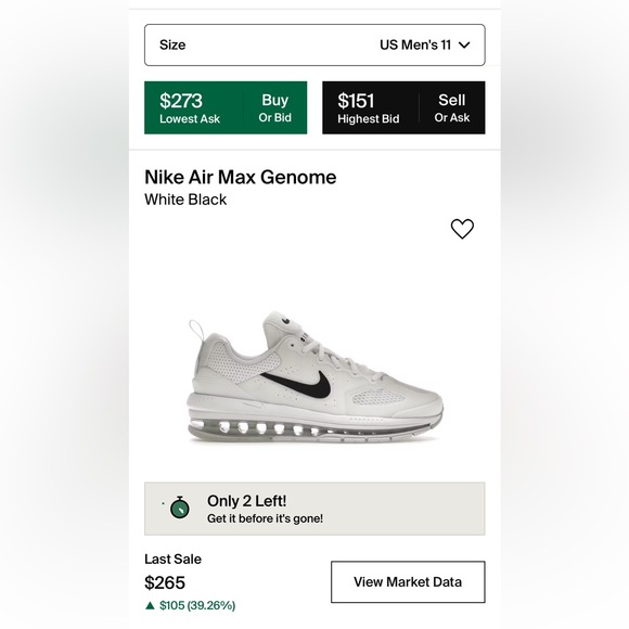 Nike Air Max Genome White/Black - Picture 9 of 10